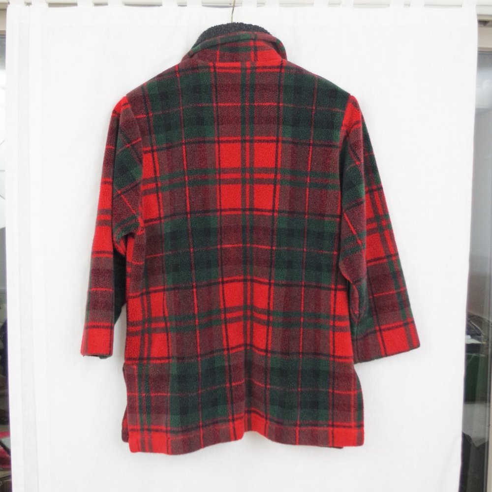 Vintage LL Bean USA Made Plaid Fleece Chore Jacket Ladies' Large - Picture 8 of 10